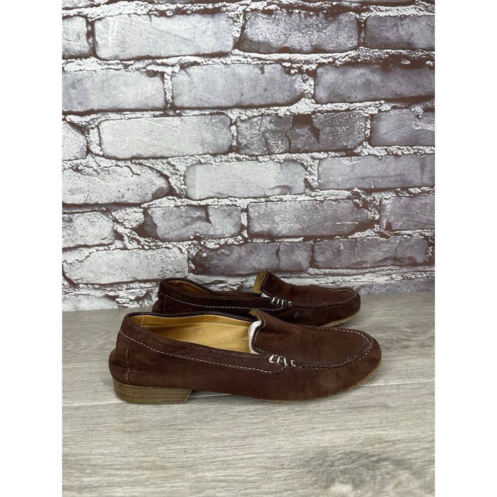 Giorgio Armani Brown Suede Loafers Leather Sole Driving Shoes Women’s 36EU/6M US - Picture 3 of 16